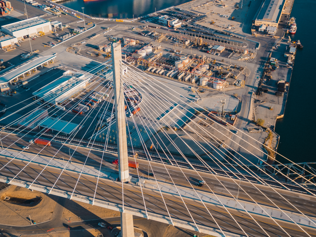 aerial view of bridge